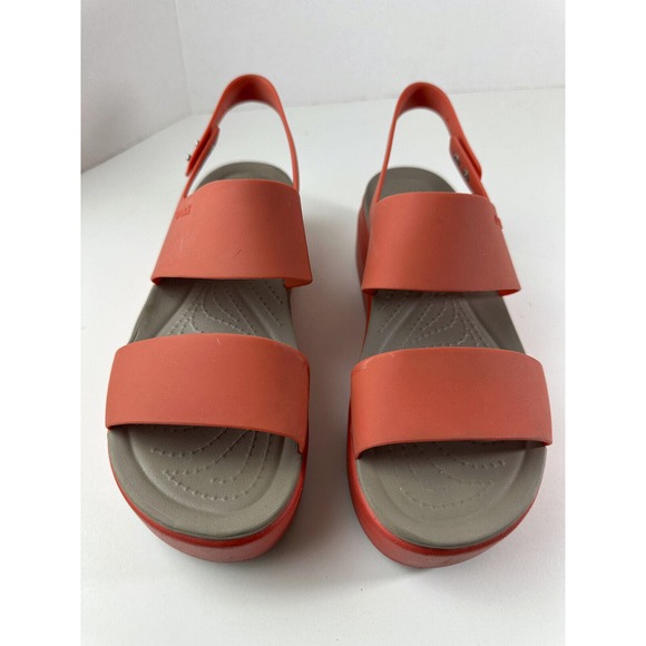 Crocs Brooklyn Low Wedge Platform Sandals Spicy Orange Women's Shoe Size 8 - Picture 2 of 11